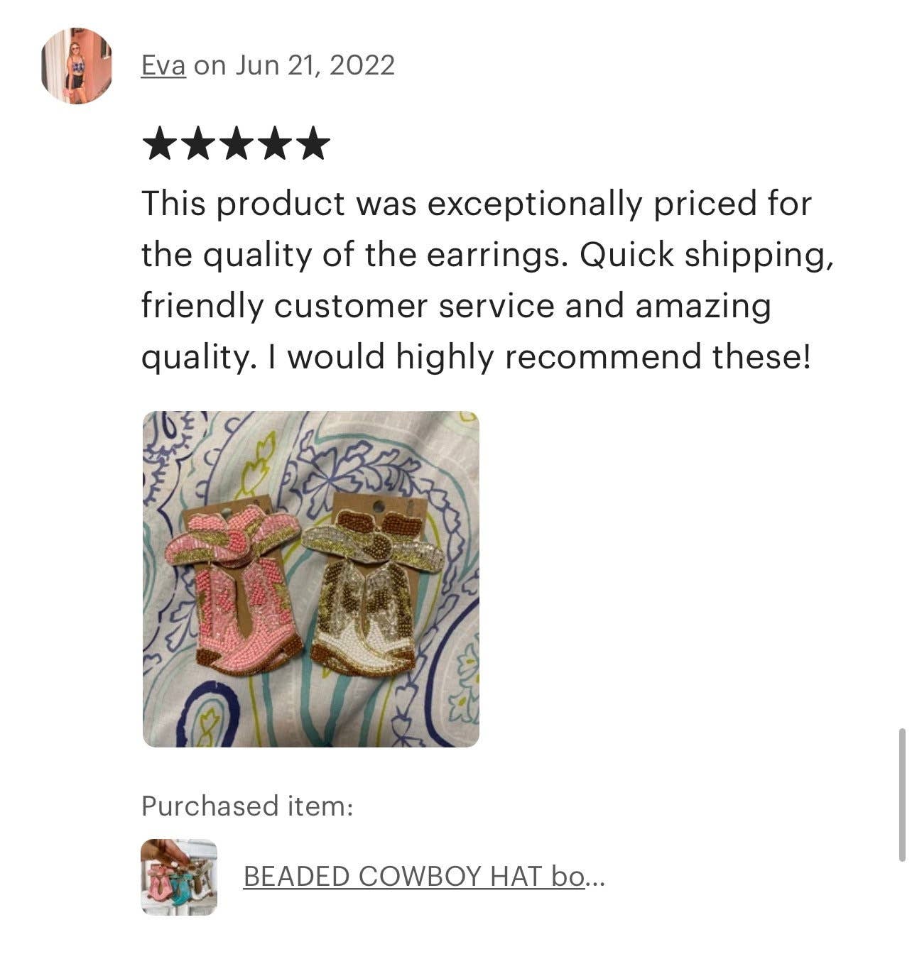 Beaded Cowboy Hat Boots Earrings - Brides, Bachelorette