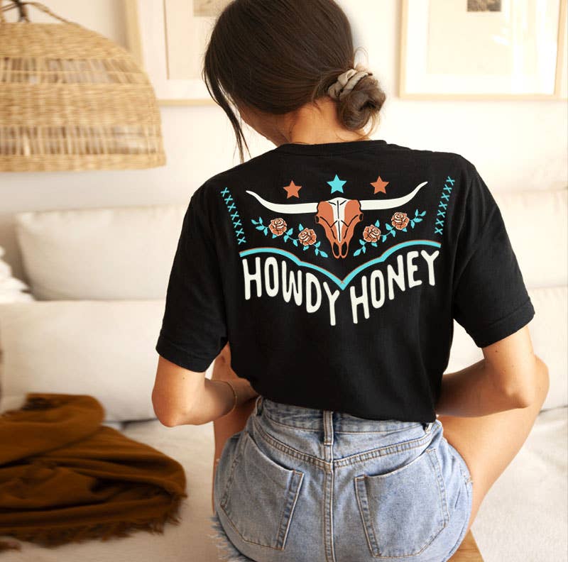 Howdy Honey Front & Back Graphic Top