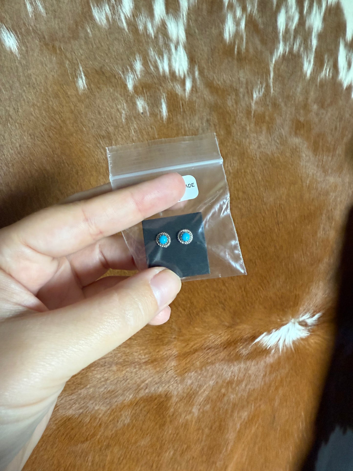 Esther White Navajo Turq studs