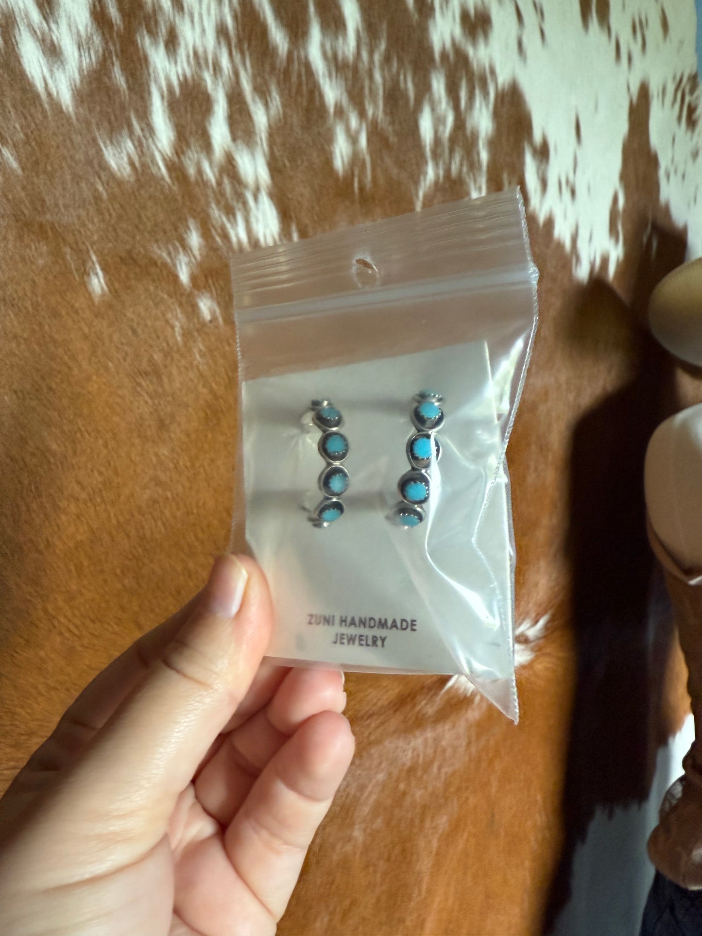 Zuni Sterling Silver Turq Earrings