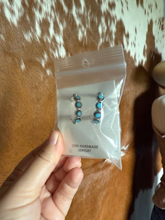 Zuni Sterling Silver Turq Earrings