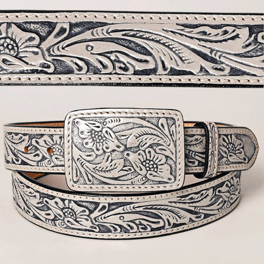 Beautiful Hand-Tooled Genuine American Leather Unisex Belt