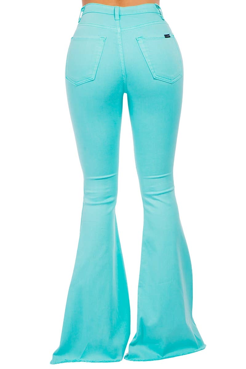 Bell Bottom Jean in Turquoise Mint