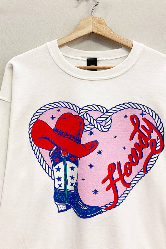 Western Romance Graphic Sweatshirt
